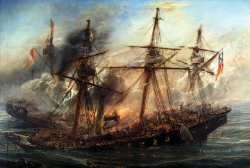 Combate Naval Iquique Thomas Somerscales Batallas Navales Pinturas al óleo